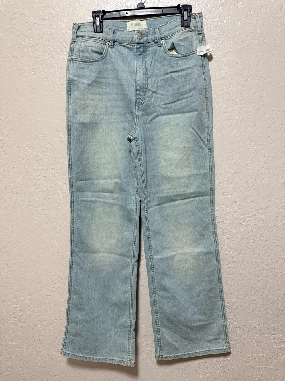 We The Free People Whisker Wash Faded Flare Jeans Blue Sz 30